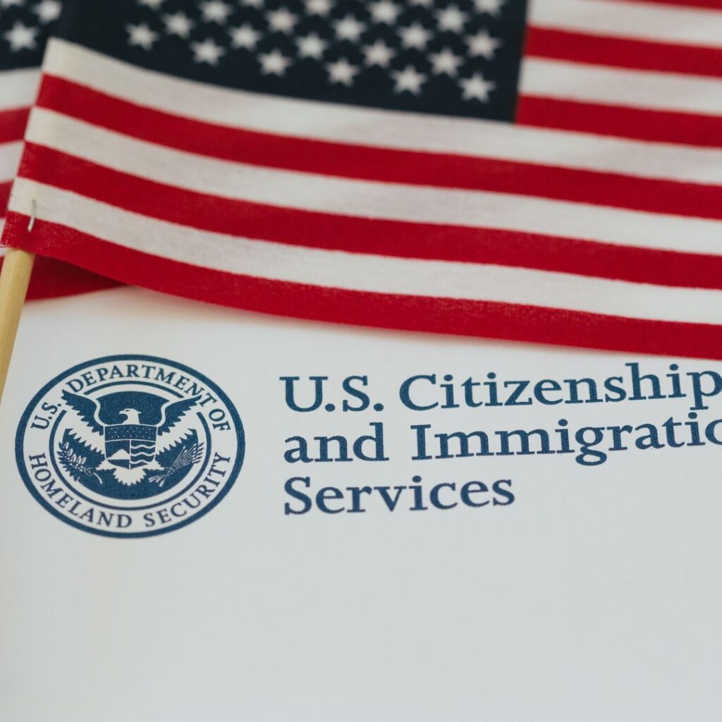 Closeup of citizenship paperwork