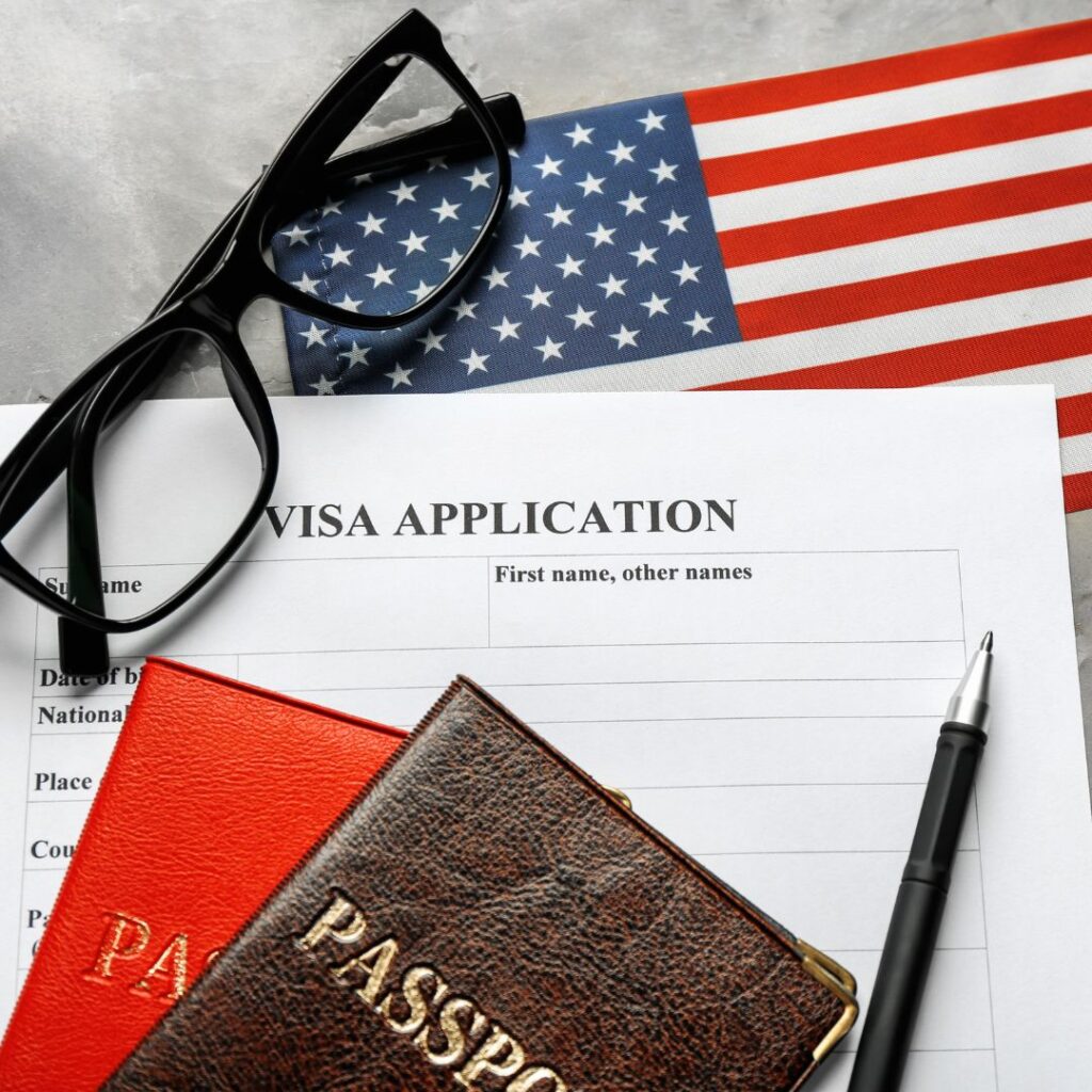 passport sitting on top of visa application