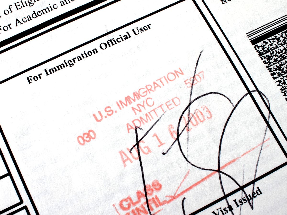 Immigration Admitted Stamp