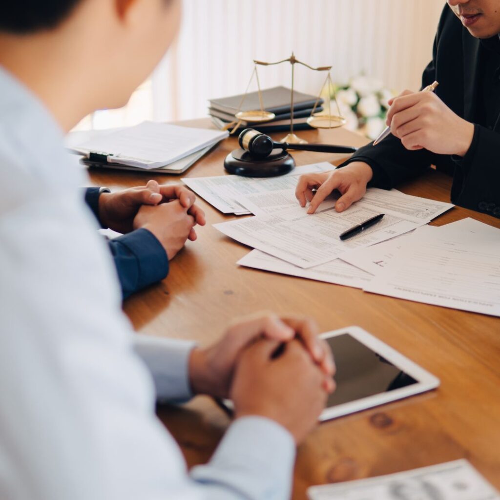 lawyer helping with paperwork