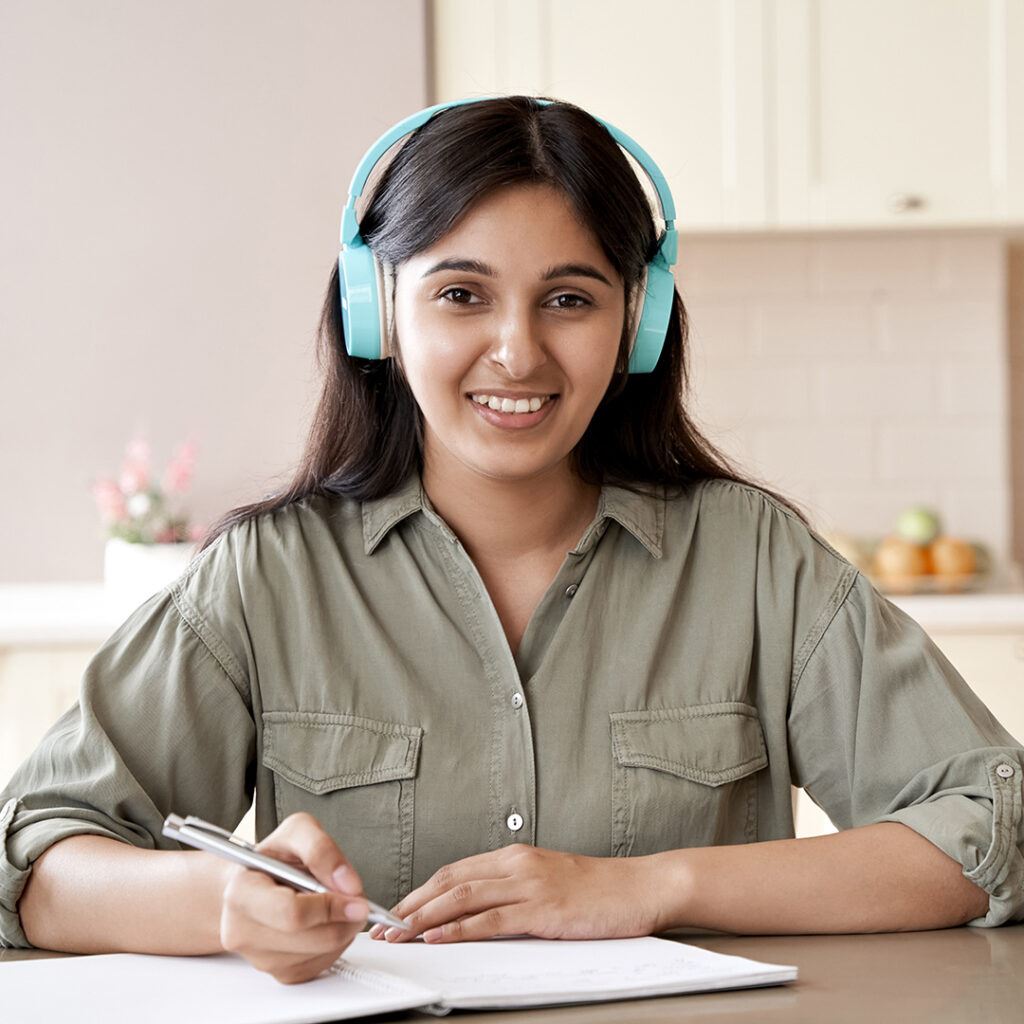 Woman With Headphones On
