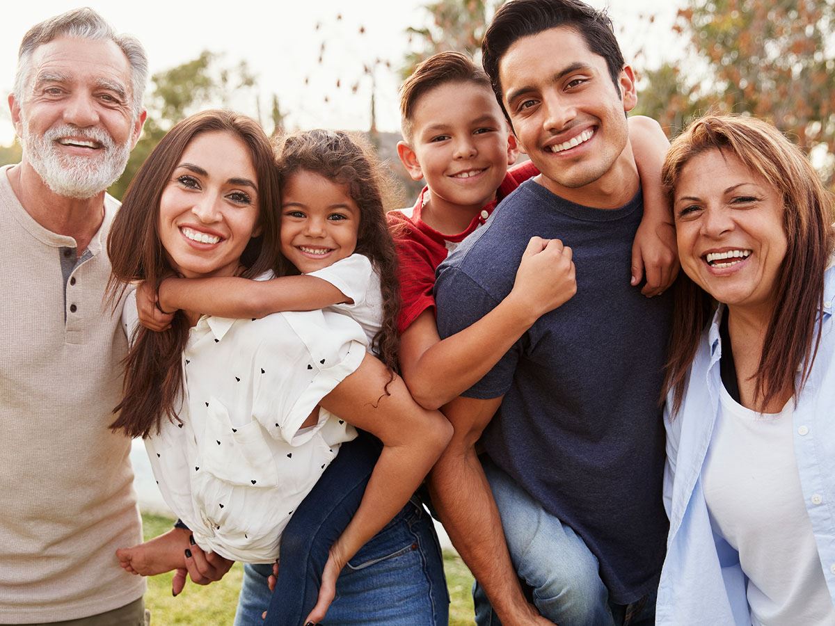 A Hispanic family all together