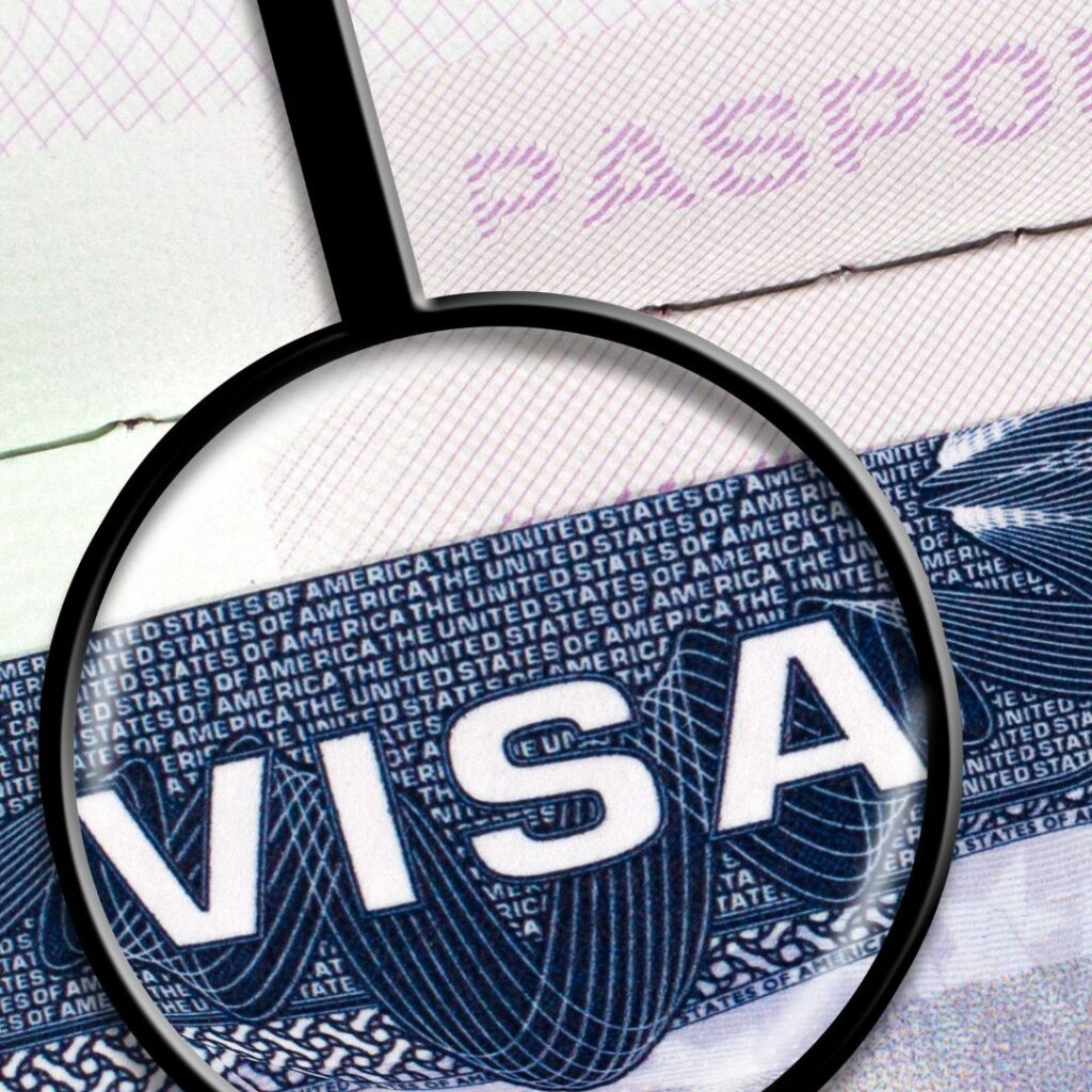 Magnifying Glass over Visa